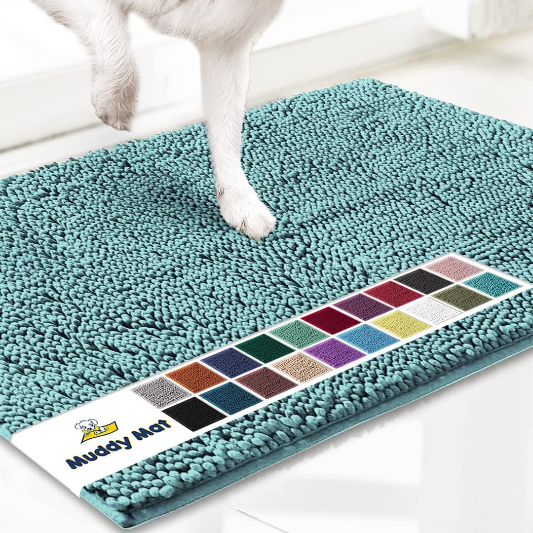Super Absorbent Microfiber Dog Doormat – Quick-Dry Non-Slip Muddy Paw Mat for Dogs & Cats (Machine Washable)