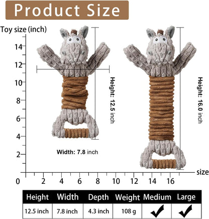 Interactive Squeaky Dog Toy - Stuffed Plush Puppy Toys 