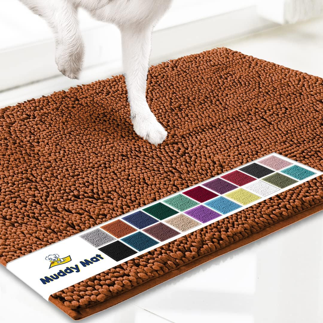 Super Absorbent Microfiber Dog Doormat – Quick-Dry Non-Slip Muddy Paw Mat for Dogs & Cats (Machine Washable)