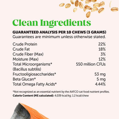 Cat Probiotics & Digestive Health Chews – Gut, Immune & Constipation Support Treats