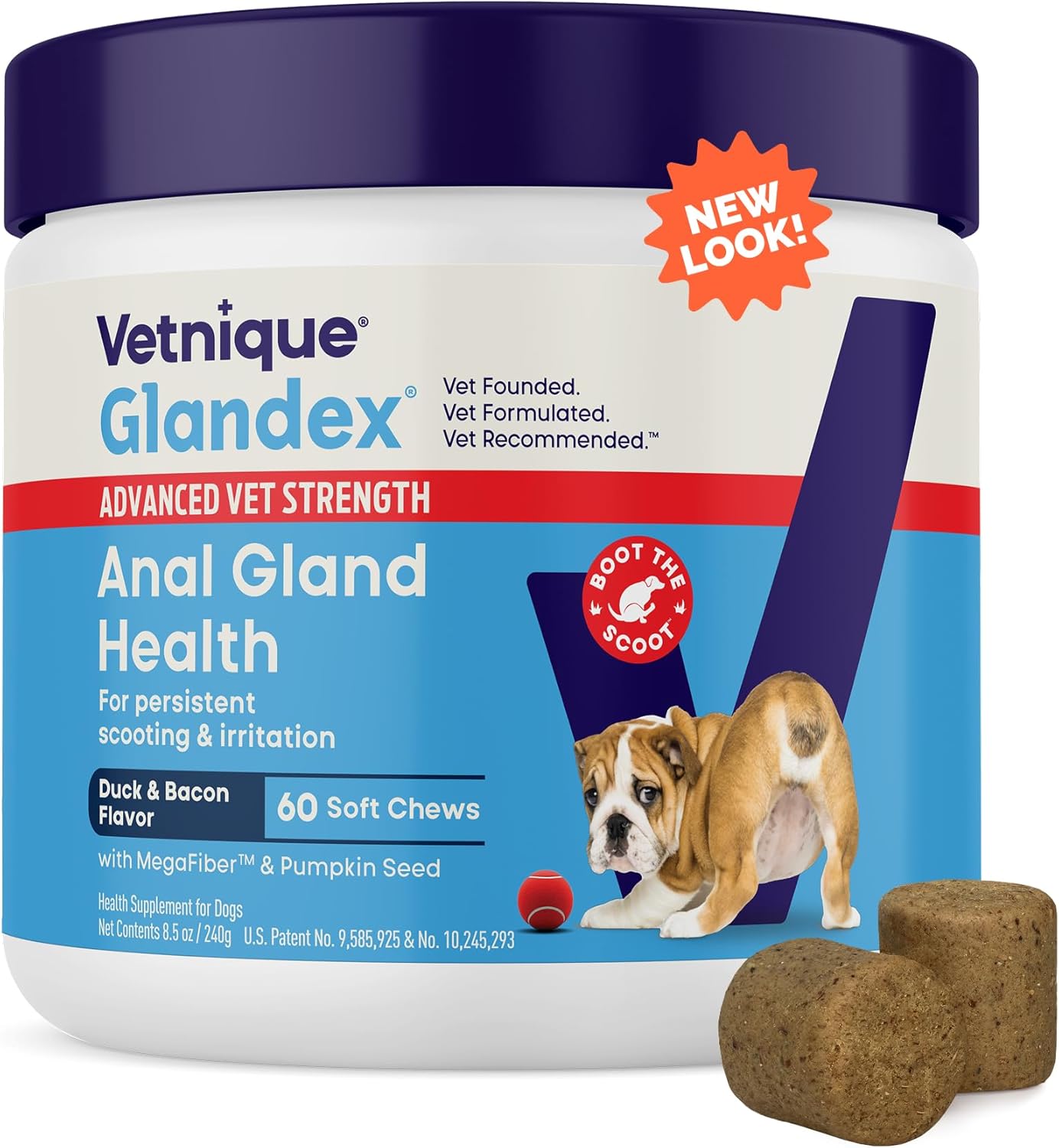 Glandex Dog Soft Chew Treats – Anal Gland Health, Digestive Enzymes & Probiotics, Pumpkin Fiber Supplement, Advanced