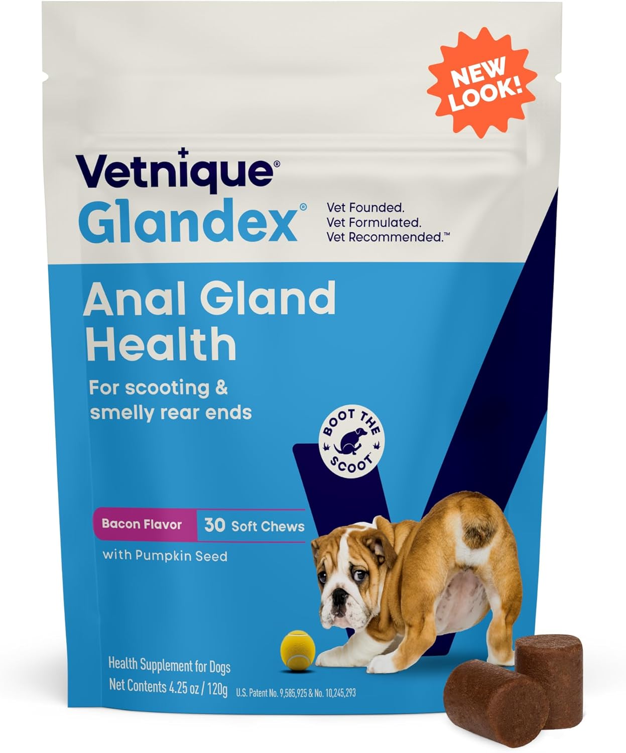 Glandex Dog Soft Chew Treats – Anal Gland Health, Digestive Enzymes & Probiotics, Pumpkin Fiber Supplement, Advanced
