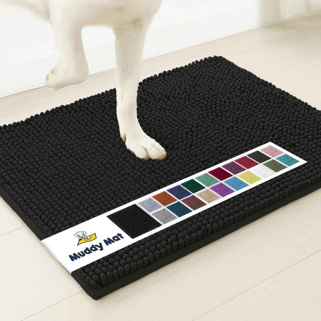 Super Absorbent Microfiber Dog Doormat – Quick-Dry Non-Slip Muddy Paw Mat for Dogs & Cats (Machine Washable)