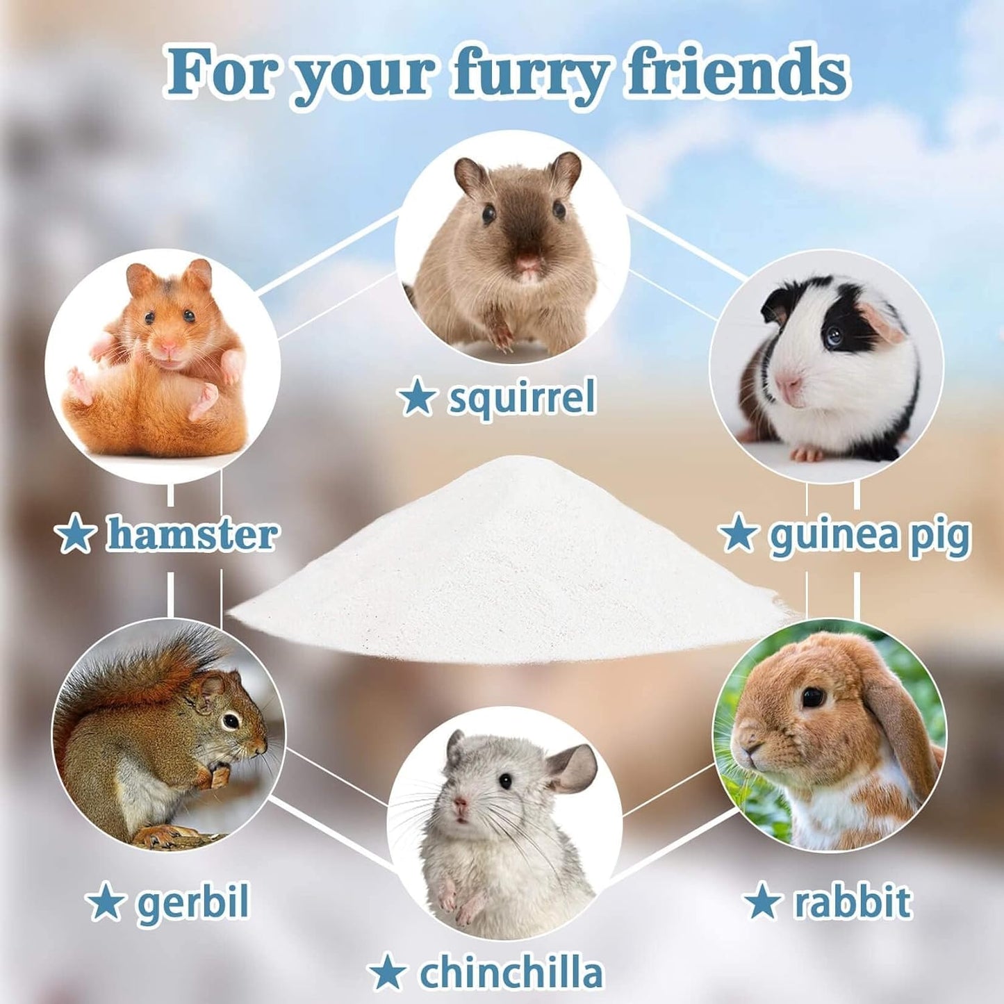 Hamster Bath Sand 15oz – Natural Dust-Free Sand for Hamster/Gerbil/Mice  Cleaning & Grooming 