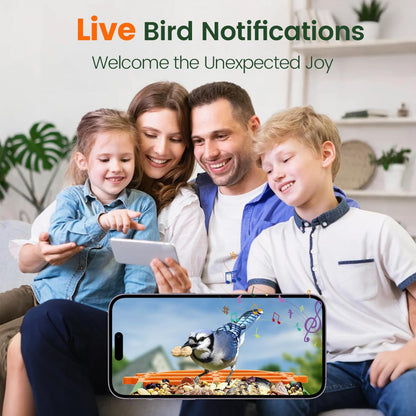 Smart Bird Feeder – Solar & Battery-Powered, 4000mAh, Automatic Food Dispensing with LED Indicator