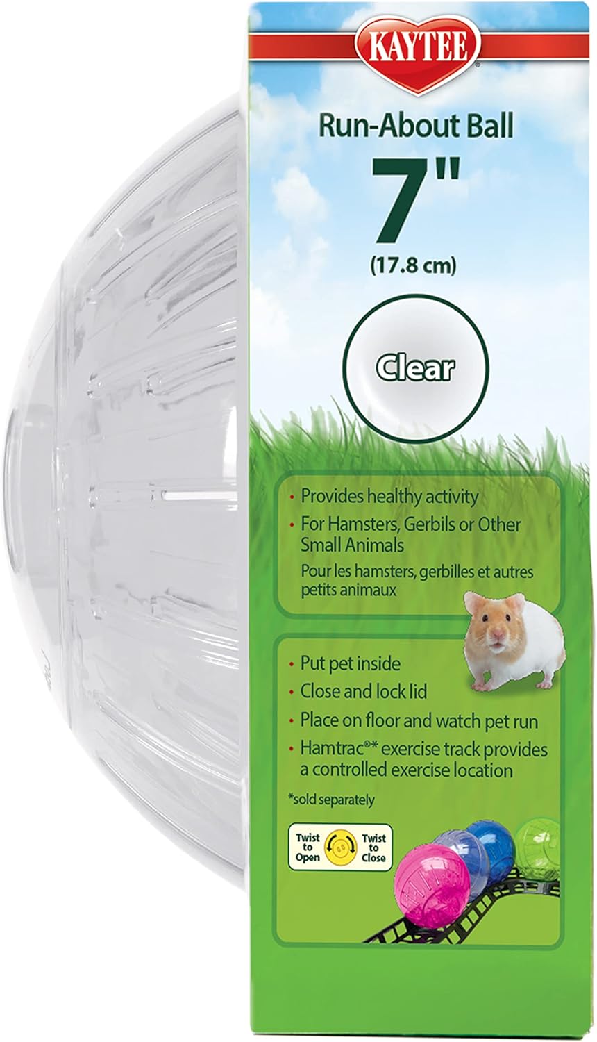 Clear Hamster Exercise Ball 7-Inch – Safe & Durable Running Ball for Hamsters, Gerbils & Small Pets
