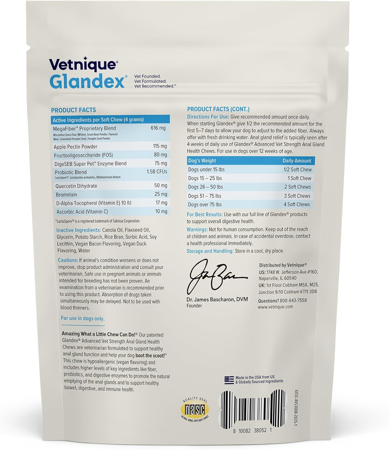 Glandex Dog Soft Chew Treats – Anal Gland Health, Digestive Enzymes & Probiotics, Pumpkin Fiber Supplement, Advanced