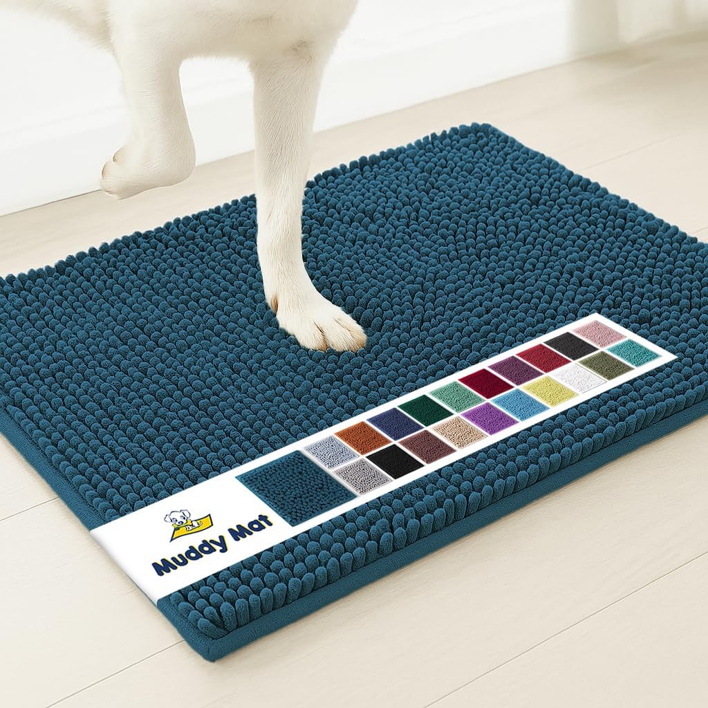 Super Absorbent Microfiber Dog Doormat – Quick-Dry Non-Slip Muddy Paw Mat for Dogs & Cats (Machine Washable)