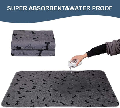 Washable Dog Pee Pads with Grooming Gloves – Non-Slip Reusable Puppy Mat