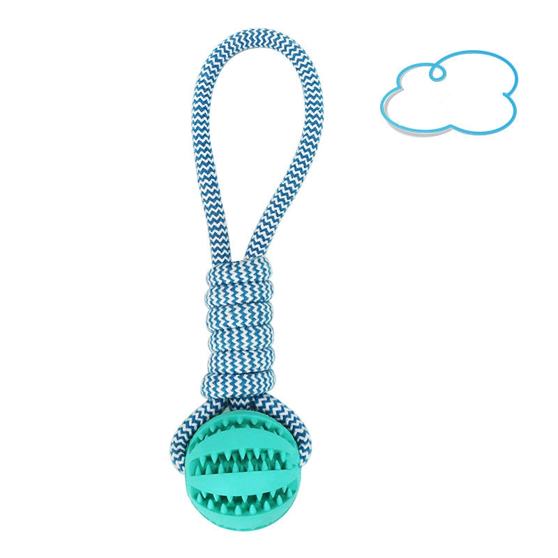 Interactive Treat-Dispensing Rubber Dog Ball with Rope
