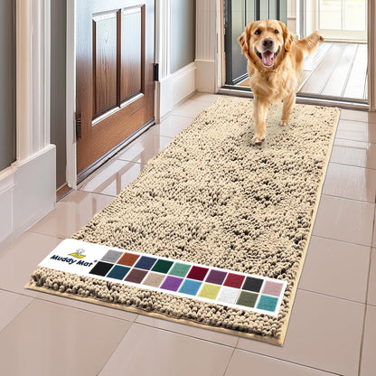 Super Absorbent Microfiber Dog Doormat – Quick-Dry Non-Slip Muddy Paw Mat for Dogs & Cats (Machine Washable)