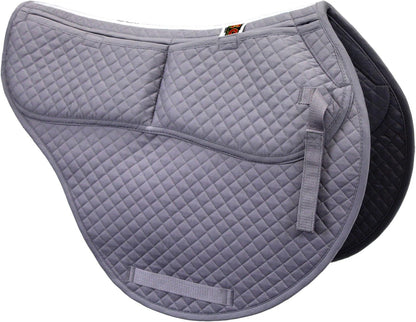 All-Purpose Contoured Correction Saddle Pad with Adjustable Memory Foam Inserts for Custom Support, Non-Slip, Shock Absorbing, 22” Spine, 19.5” Drop