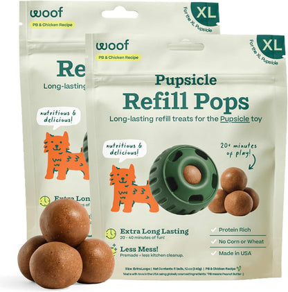 Pupsicle Dog Treats – Low-Mess Peanut Butter Frozen Snacks, Long-Lasting pops (Chicken, Beef, Birthday surprise)