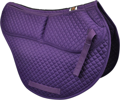 All-Purpose Contoured Correction Saddle Pad with Adjustable Memory Foam Inserts for Custom Support, Non-Slip, Shock Absorbing, 22” Spine, 19.5” Drop