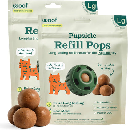 Pupsicle Dog Treats – Low-Mess Peanut Butter Frozen Snacks, Long-Lasting pops (Chicken, Beef, Birthday surprise)