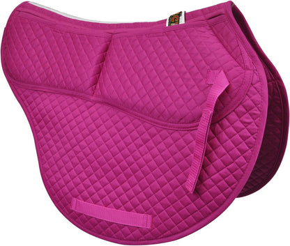 All-Purpose Contoured Correction Saddle Pad with Adjustable Memory Foam Inserts for Custom Support, Non-Slip, Shock Absorbing, 22” Spine, 19.5” Drop