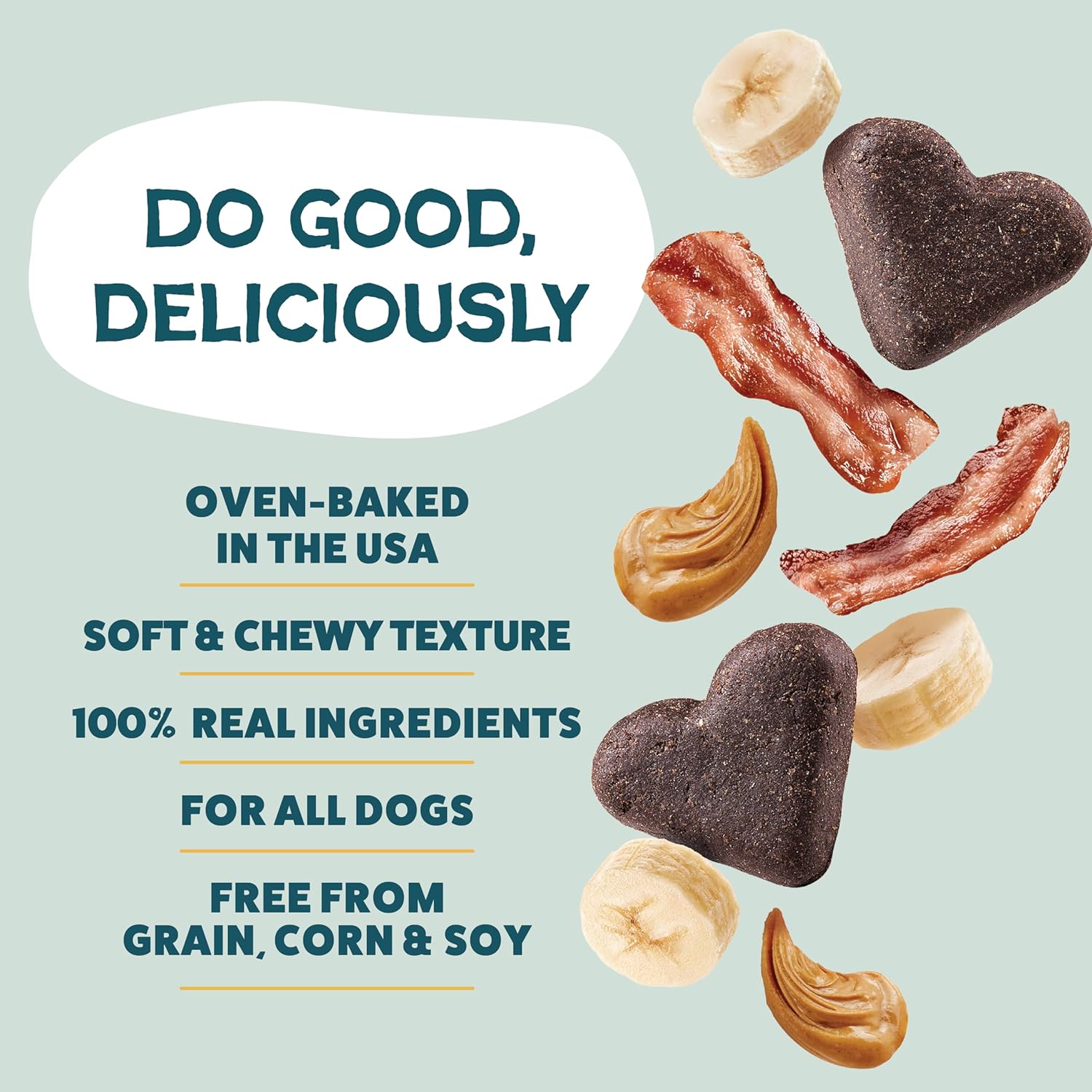 Soft-Baked Dog Treats - Natural & Healthy Dog Chews for Skin & Coat Support with Omega 3 & 6