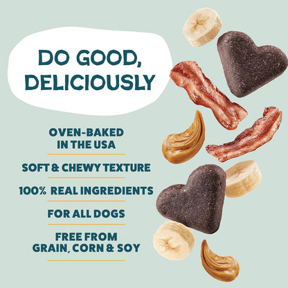 Soft-Baked Dog Treats - Natural & Healthy Dog Chews for Skin & Coat Support with Omega 3 & 6