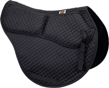 All-Purpose Contoured Correction Saddle Pad with Adjustable Memory Foam Inserts for Custom Support, Non-Slip, Shock Absorbing, 22” Spine, 19.5” Drop