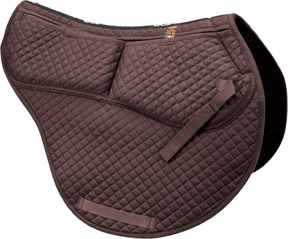 All-Purpose Contoured Correction Saddle Pad with Adjustable Memory Foam Inserts for Custom Support, Non-Slip, Shock Absorbing, 22” Spine, 19.5” Drop