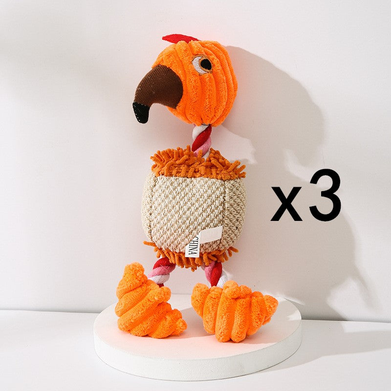 Pet Toy Donkey Shape Corduroy Chew Toy for Dogs Puppy Squeaker Squeaky Plush Bone Molar Dog Toy Pet Training Dog