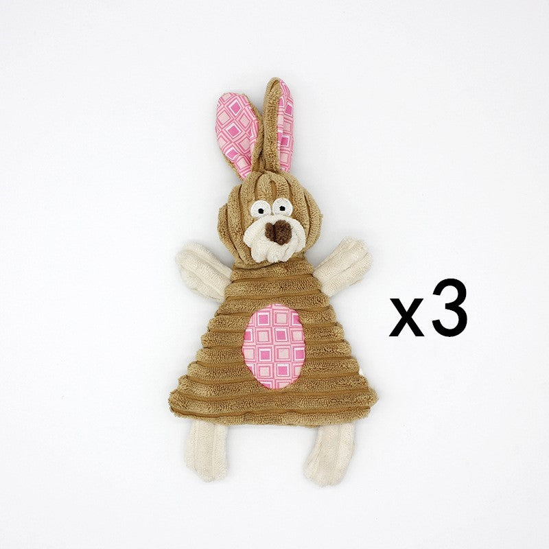 Pet Toy Donkey Shape Corduroy Chew Toy for Dogs Puppy Squeaker Squeaky Plush Bone Molar Dog Toy Pet Training Dog
