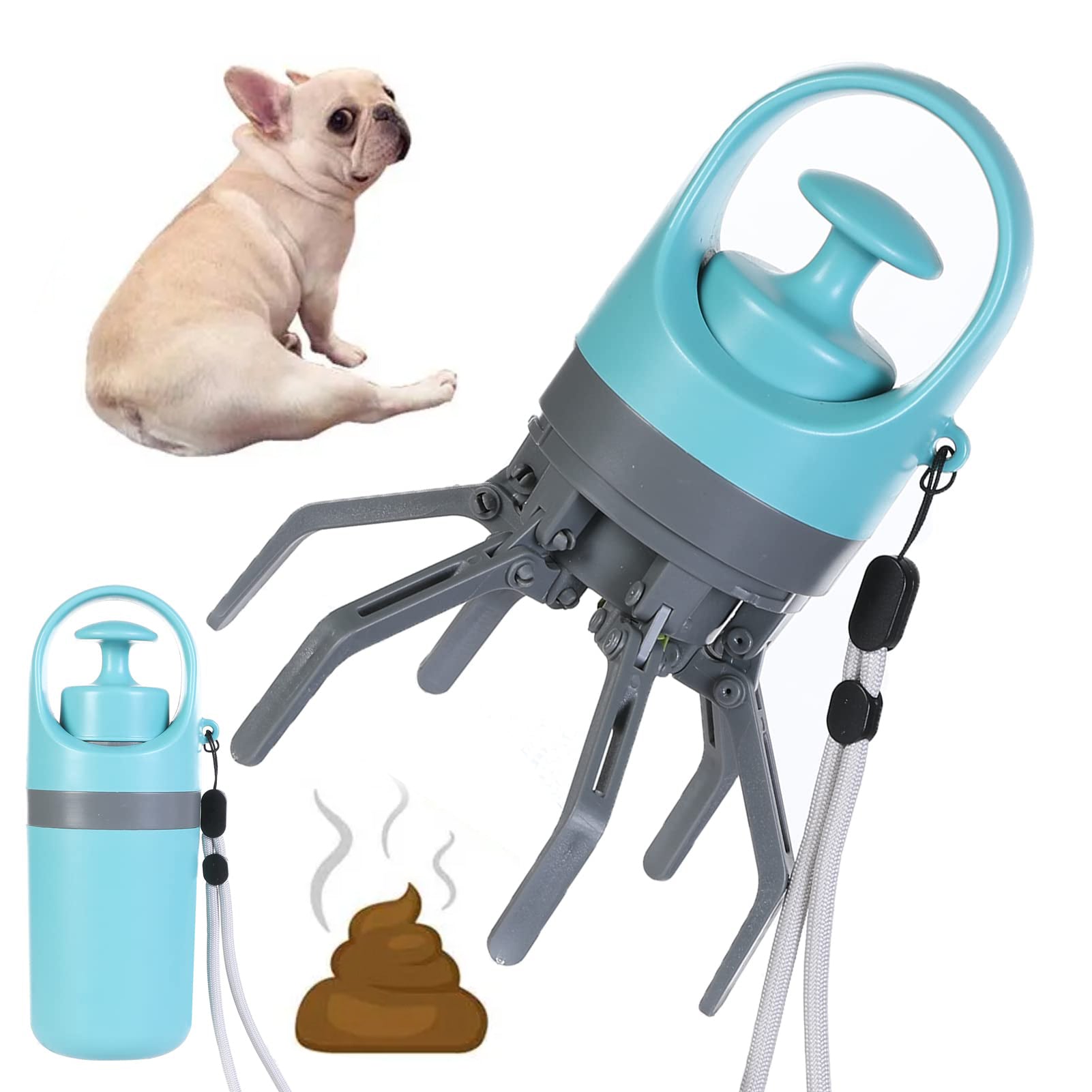 Portable Lightweight Dog Pooper Scooper with Built-In Bag Dispenser