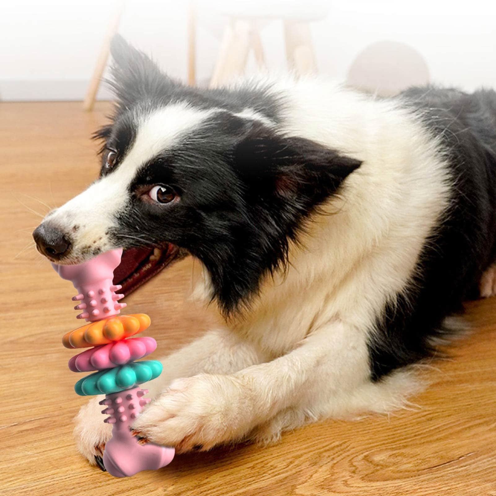 Indestructible TPR Dog Bone Chew Toy – Teeth Cleaning & Bite-Resistant