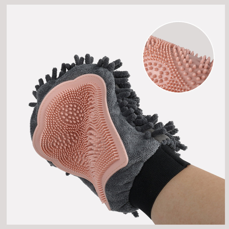 2-in-1 Pet Grooming & Bathing Glove – Brushing, Massaging & Cleaning for Dogs & Cats