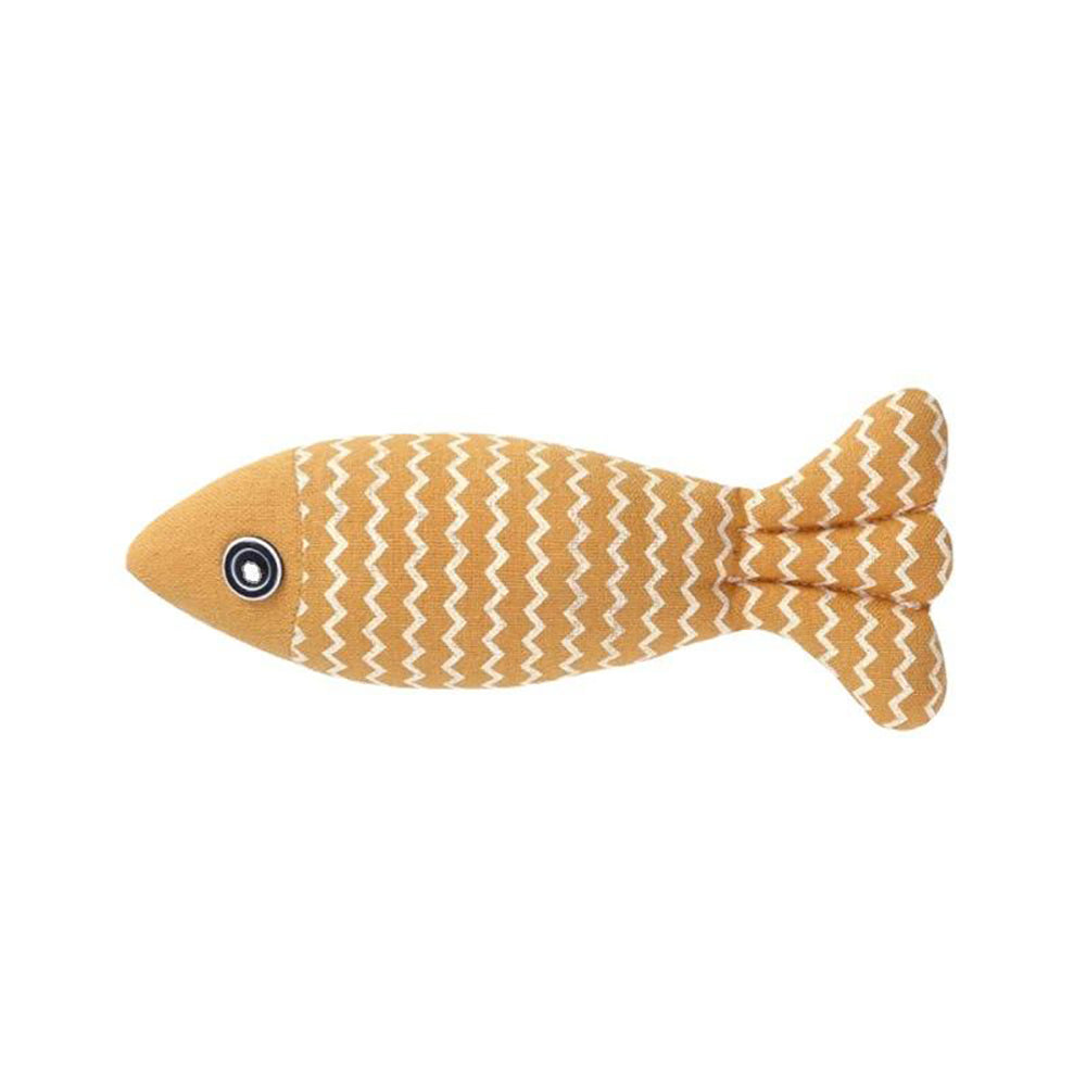 Burlap Catnip Fish Toy – Durable Interactive Kicker & Teething Cat Toy with Crinkle Sound