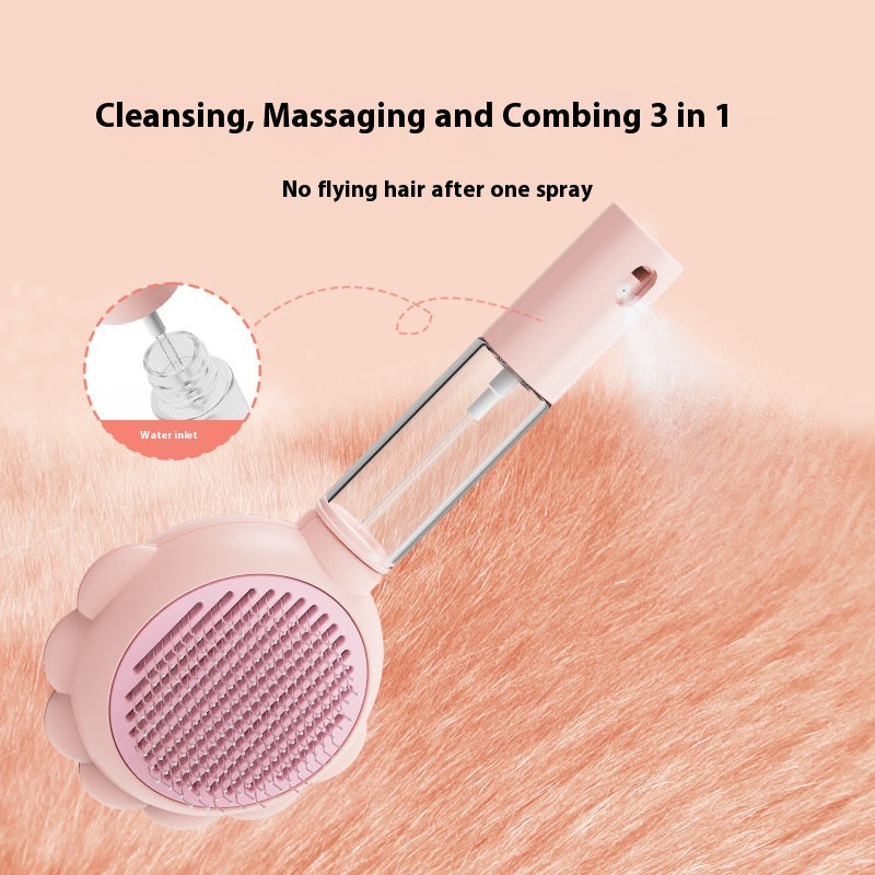 2-in-1 Self-Cleaning  Brush – Grooming Hair Remover & Spray Comb for Pets 