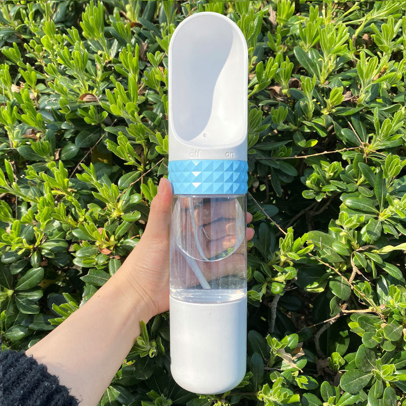 Portable Pet Water Bottle with Travel Bowl – Outdoor Pet Drinking Dispenser