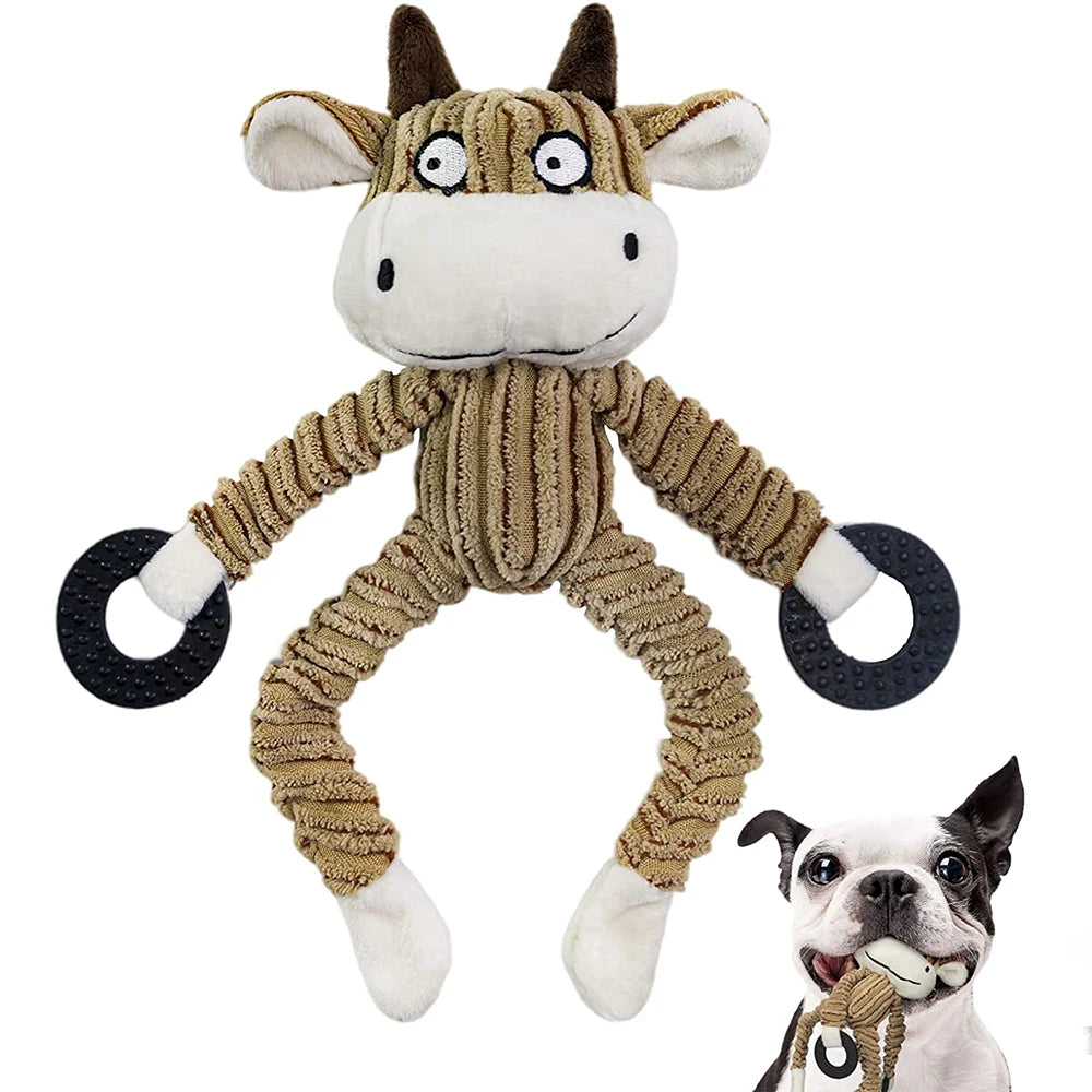 Squeaky Plush Puppy Chew Toy – Interactive Monkey for Small Dogs