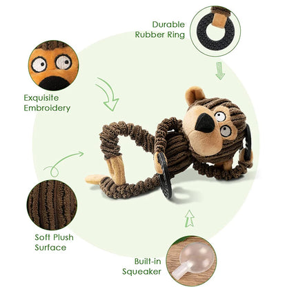 Squeaky Plush Puppy Chew Toy – Interactive Monkey for Small Dogs