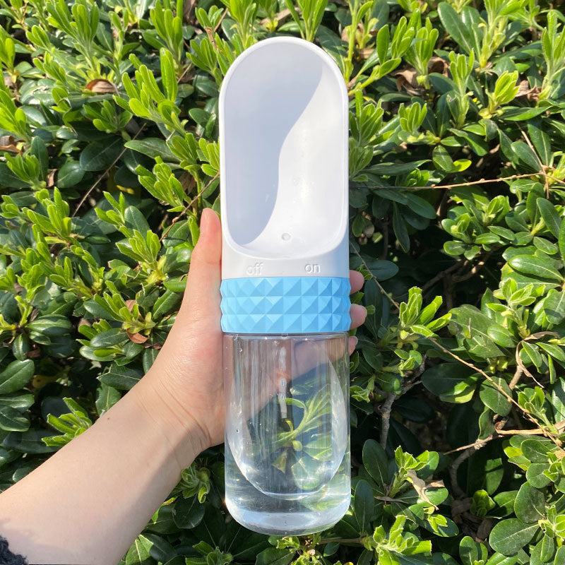 Portable Pet Water Bottle with Travel Bowl – Outdoor Pet Drinking Dispenser