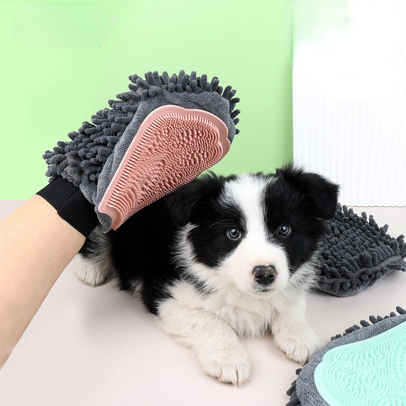2-in-1 Pet Grooming & Bathing Glove – Brushing, Massaging & Cleaning for Dogs & Cats