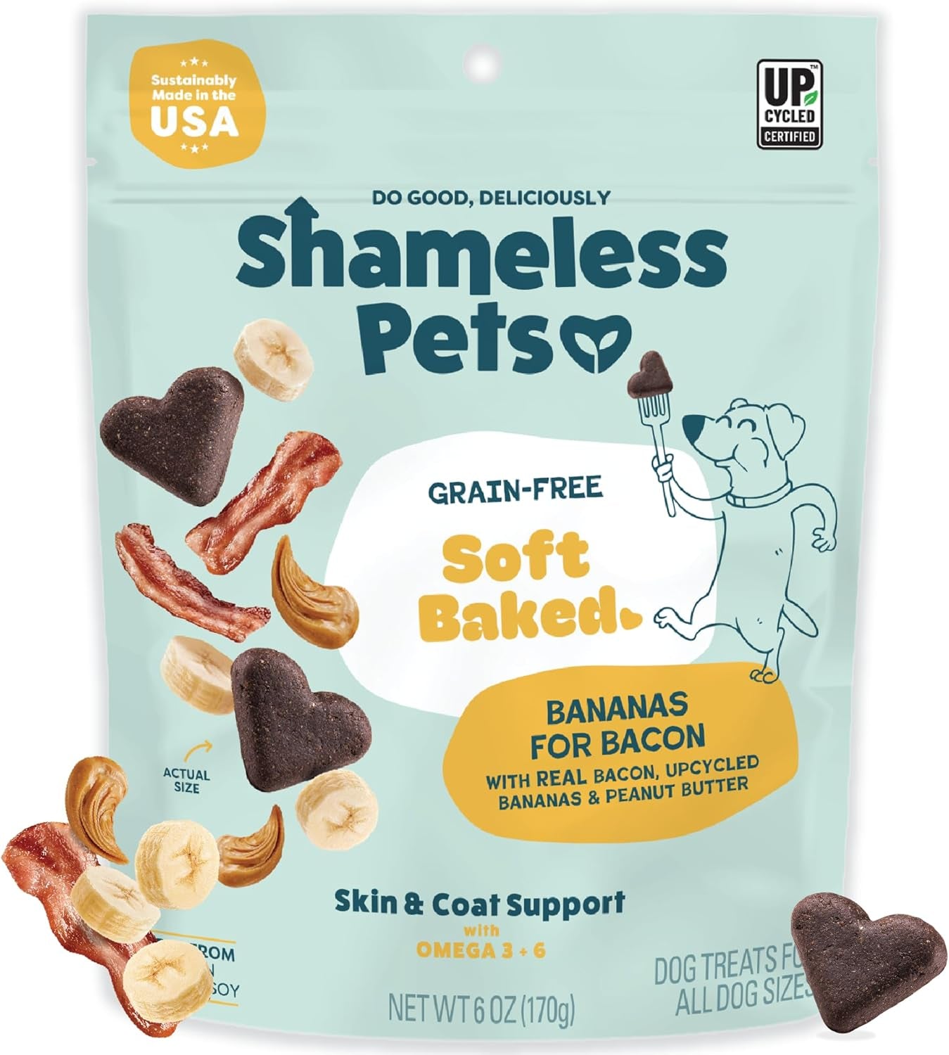 Soft-Baked Dog Treats - Natural & Healthy Dog Chews for Skin & Coat Support with Omega 3 & 6
