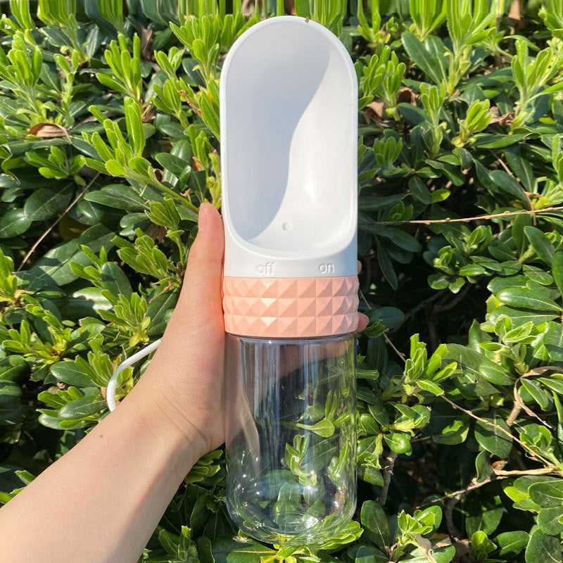 Portable Pet Water Bottle with Travel Bowl – Outdoor Pet Drinking Dispenser